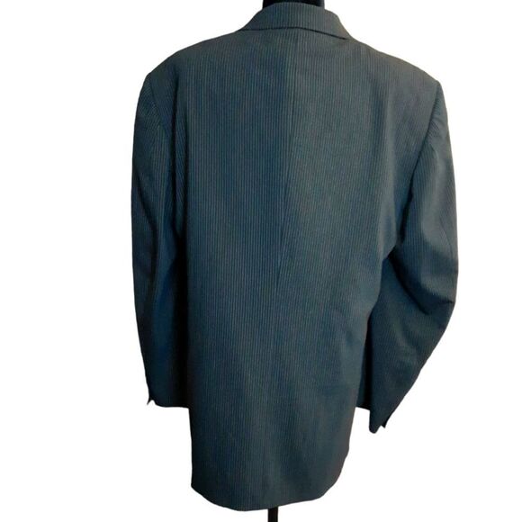 LAUREN RALPH LAUREN Blazer Pinstriped Soft Black Wool size 46L - Picture 2 of 13